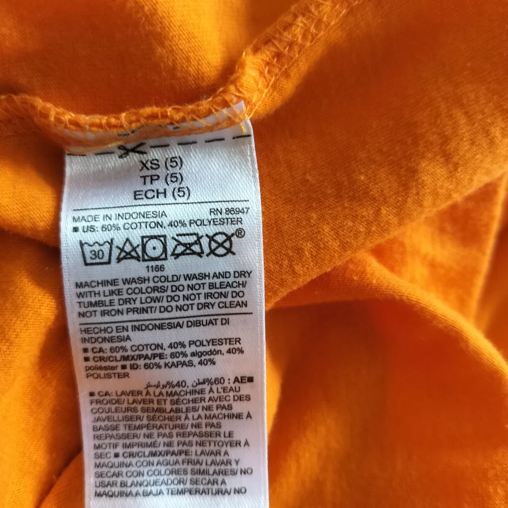Naruto Shippuden Orange Childs Tshirt Size XS